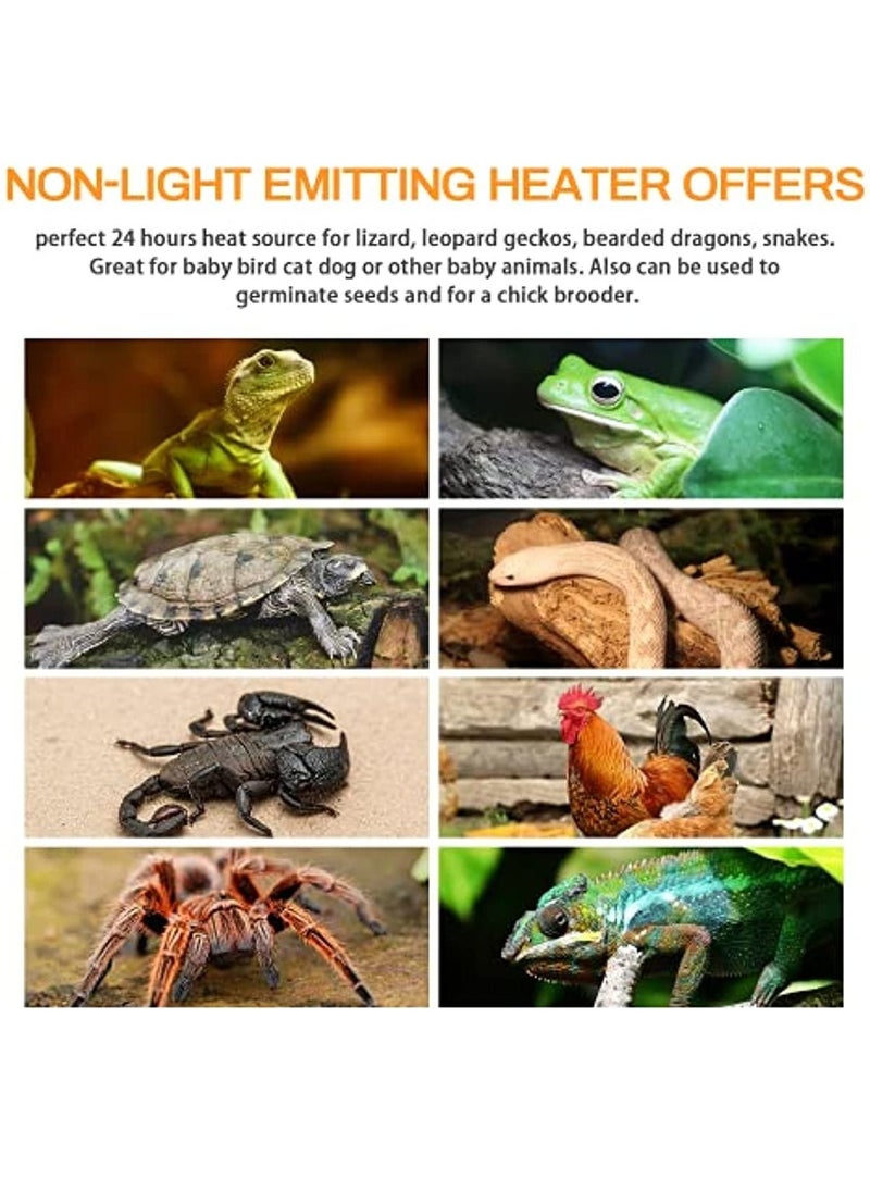 NIBEMINENT - 2-Piece Reptile Ceramic Heating Bulb Non-Luminous Nursery Heater Suitable for Amphibian Pet Snake Turtle and Hatching Chicken, Harmless, white - Image 1