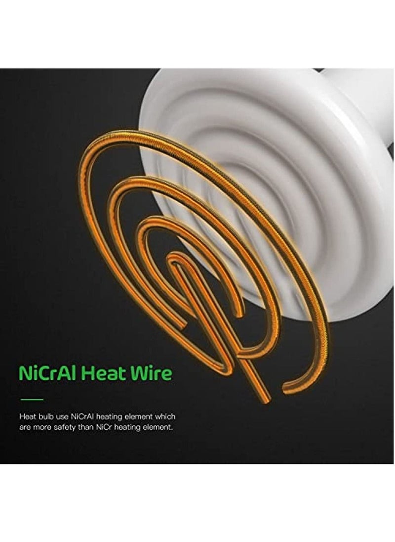NIBEMINENT 2-Piece Reptile Ceramic Heating Bulb Non-Luminous Nursery Heater Suitable for Amphibian Pet Snake Turtle and Hatching Chicken, Harmless, white  - Image 5