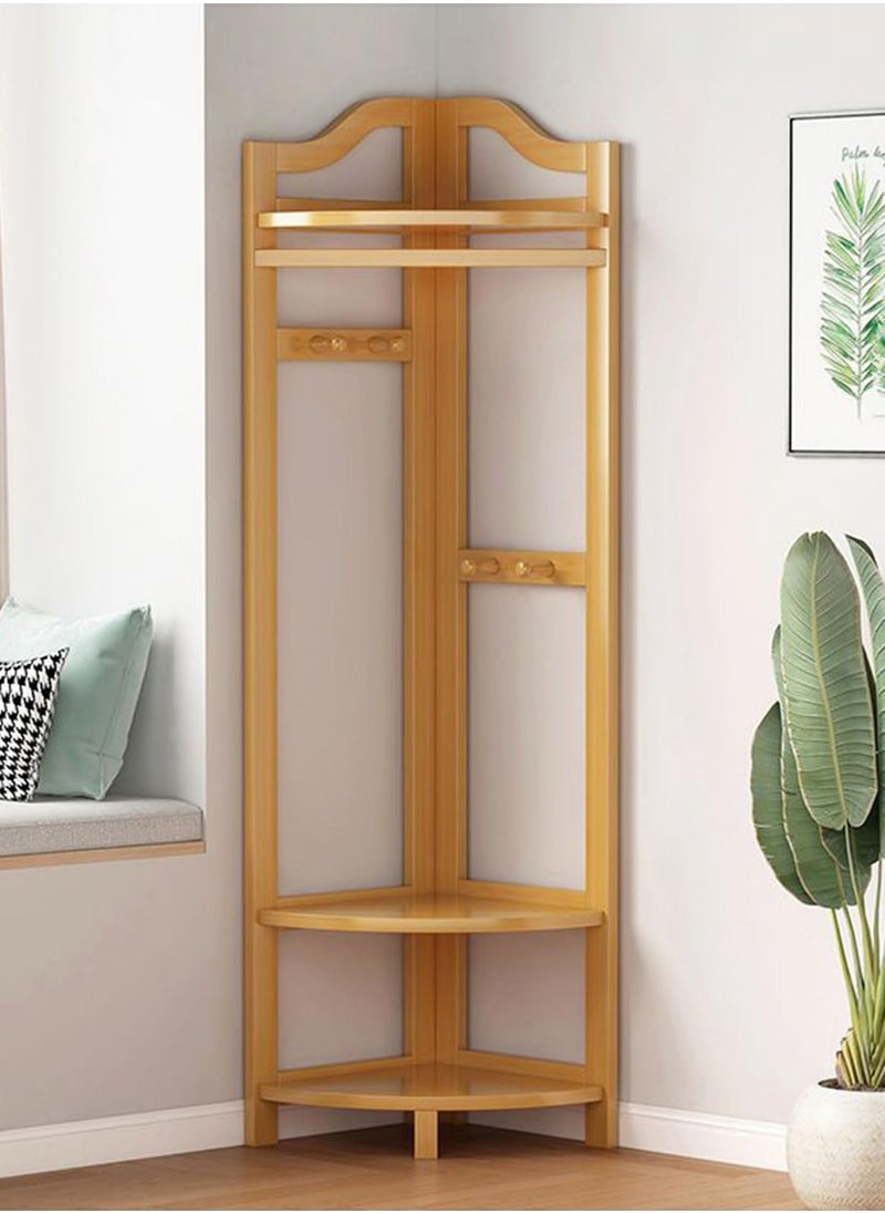 Golivn - Corner Coat Rack Multifunctional Coat Rack Bedroom Corner Coat Rack Thick Bamboo Simple Drying Racks - Image 1