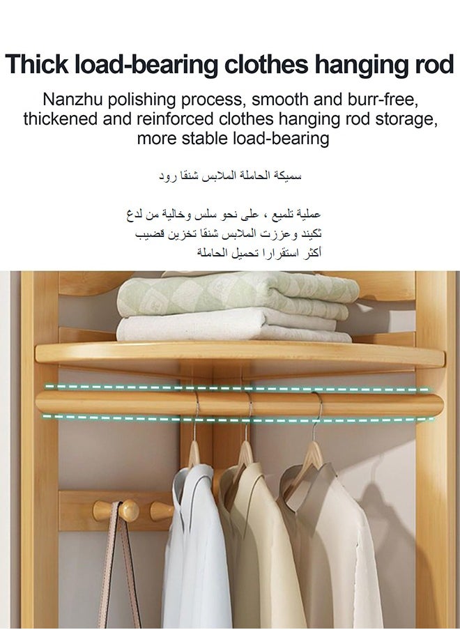 Golivn - Corner Coat Rack Multifunctional Coat Rack Bedroom Corner Coat Rack Thick Bamboo Simple Drying Racks - Image 1