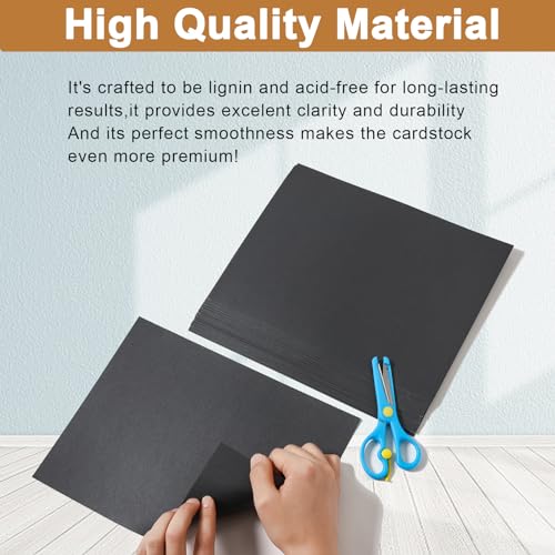 Silunkia 28 Sheets Shimmer Black Cardstock 8.5 x 11 Heavyweight Paper, 250gsm/92lb Black Construction Paper Card Stock for Making Card, Greeting Cards, Office, Scrapbooking, Wedding Invitations - Image 4