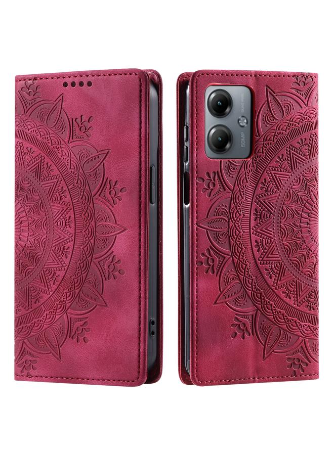 S-TOP Case For Motorola Moto G14 Totem Embossed Magnetic Leather Phone Case - Image 1