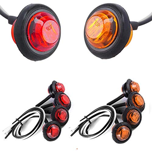 NBWDY أضواء ماركر LED دائرية 3/4 بوصة من NBWDY، مجموعة 10 قطع، أضواء ماركر جانبية أمامية وخلفية لسيارات الشاحنة، RV، السيارة، الحافلة، الفان، البيك أب، ATV، القارب، الكارافان (5 أحمر + 5 كهرماني) - Image 2
