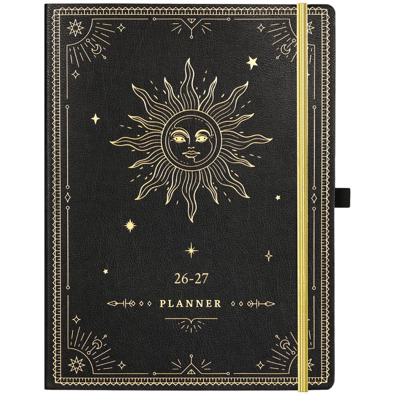 Artfan Planner 20262027 Academic Planner 20262027 Large 2627 Weekly Monthly Planner 85 x 11 Jul 2026 Jun 2027 Leather Cover with Thick Paper Back Pocket Box and Notes Pages The Sun - Image 2