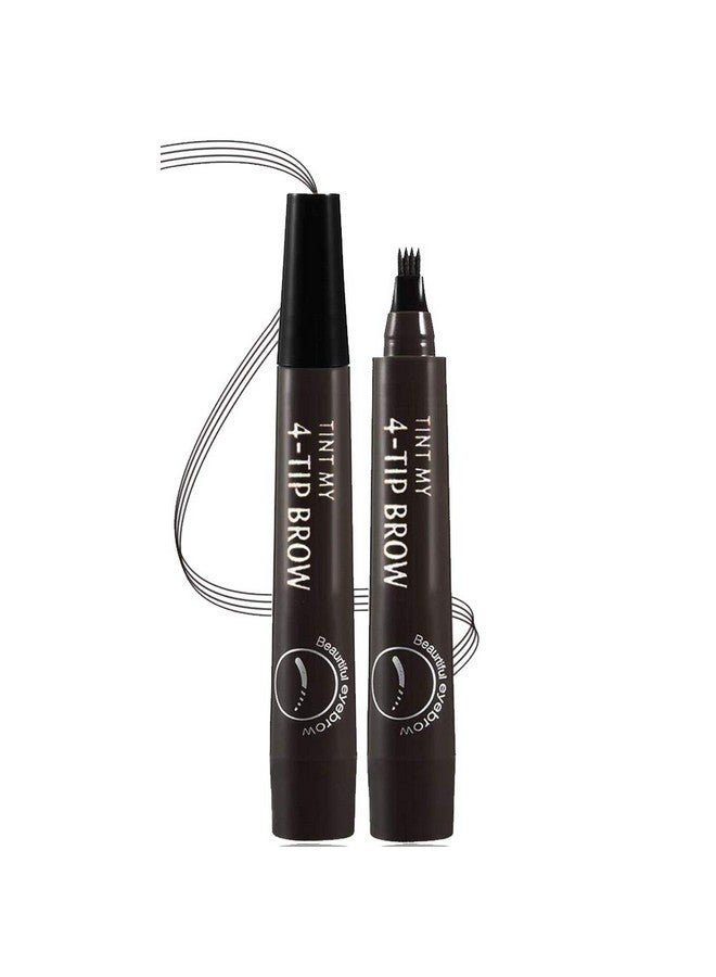 QUEMISS Eyebrow Pen Microblading Eyebrows 4 Points Eyebrow Pencil Creates Lasting Makeup Professional Natural Looking Eyebrows Cover Sparse Areas Daily Waterproof Eyebrow Pen (05Black) - Image 1