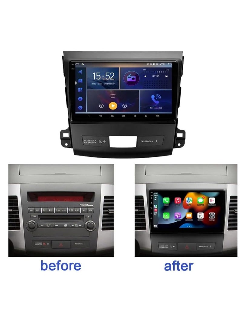Vierex - Android Car Stereo For Mitsubishi Outlander 2005-2013 Support Apple Carplay Android Auto Wireless 4GB Ram Octa-Core Processor Fast Interface Quick Boot AHD Camera Included Bluetooth DSP USB - Image 1