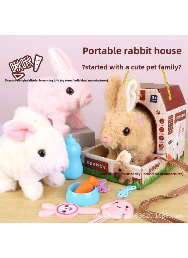 Children's Toy Rabbit Walking Can Call Baby Electric Plush Pet Can Make A Sound Boy Girl Pet Play House-Colour:(dressing Package) Single Shot Without Hair-Specification:Charger + Battery + Screwdriver  - Image 2