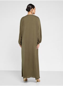 hayas closet Ruched sleeve Abaya with Sheila  - Image 2