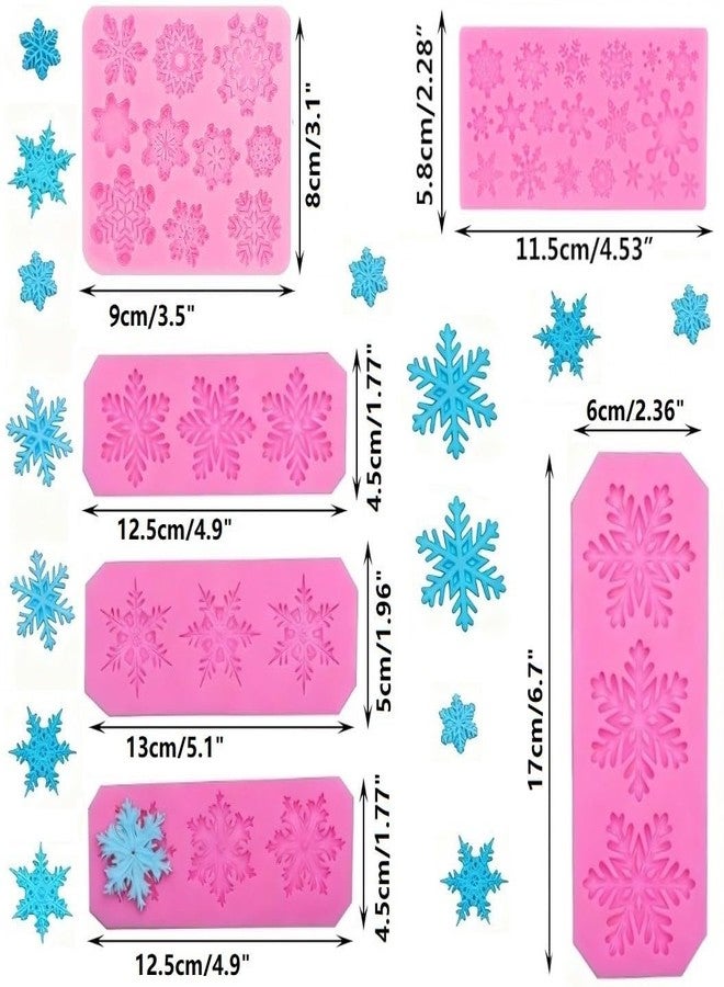 SUNKOOL Snowflake Silicone Mold Winter Snowflake Fondant Chocolate Candy Baking Molds for Christmas Xmas Cake Cupcake Decoration Polymer Clay - Image 2