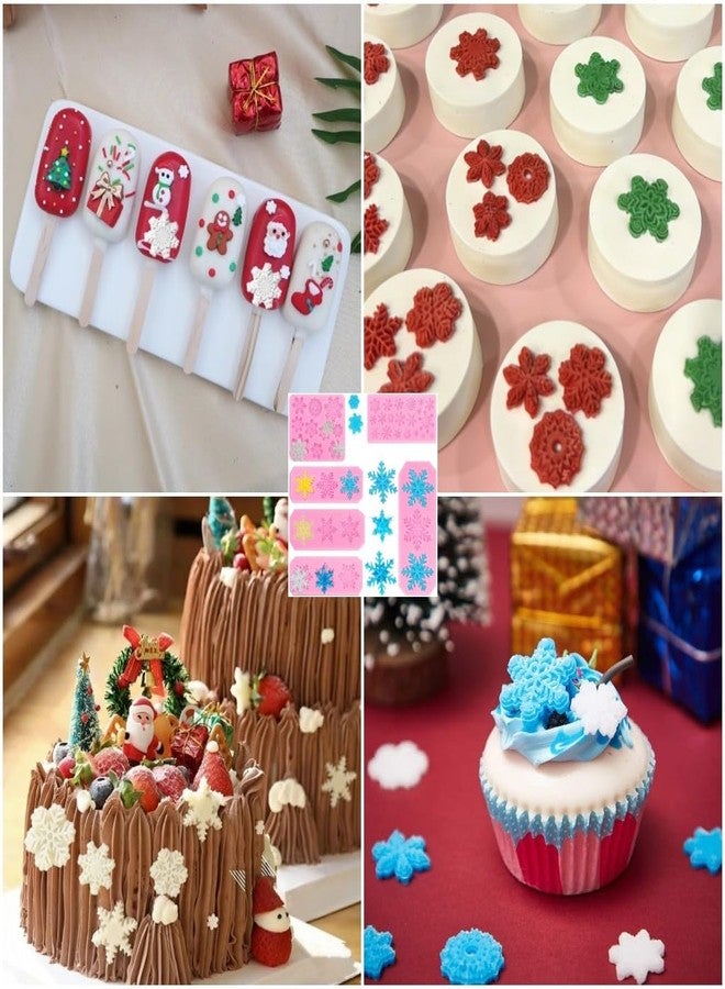 SUNKOOL Snowflake Silicone Mold Winter Snowflake Fondant Chocolate Candy Baking Molds for Christmas Xmas Cake Cupcake Decoration Polymer Clay - Image 5