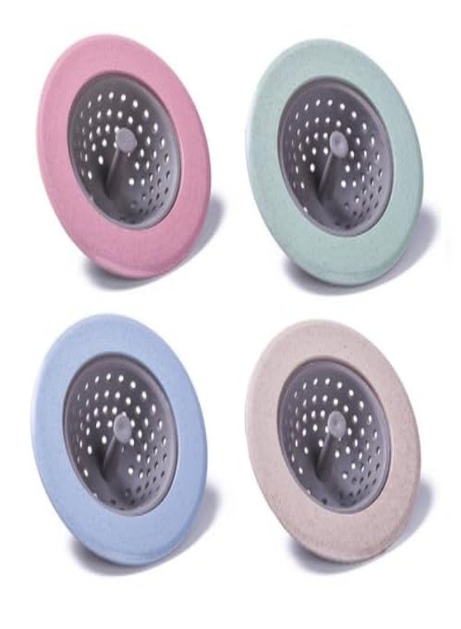JNXHON 4PCS/Set Silicone Sink strainers Good Grips Four Colors Suitable for Stainless Steel Edge 4.5 inch diameters Kitchen Sink Drain - Image 1