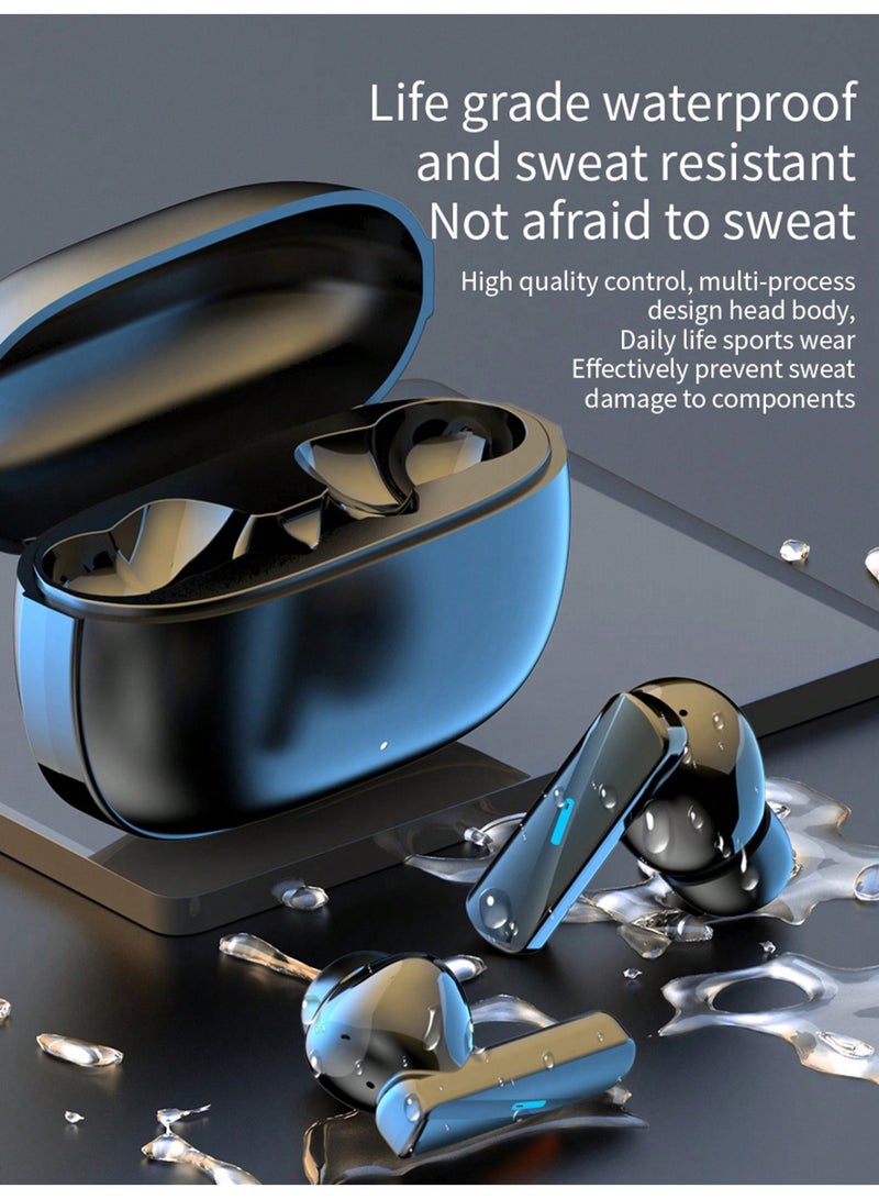 Wireless Earbuds, In-Ear True Wireless Earphones with Noise Reduction Calls, Touch Control, Compact Charging Case, Sweat Resistant Mini Earbuds for Music, Calls, Sports, Travel & Daily Use, Black - Image 2