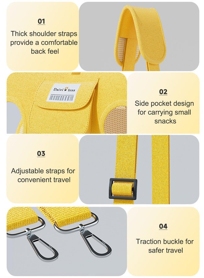 Petschee Dog Carry Sling for Small Dogs, Full Body Sling with Handle, Hands Free Shoulder Carrier for Senior Dogs Joint Injuries, Joint Injuries, Up and Down Stairs (Yellow,S, 5.5~8.8 lbs) - Image 5