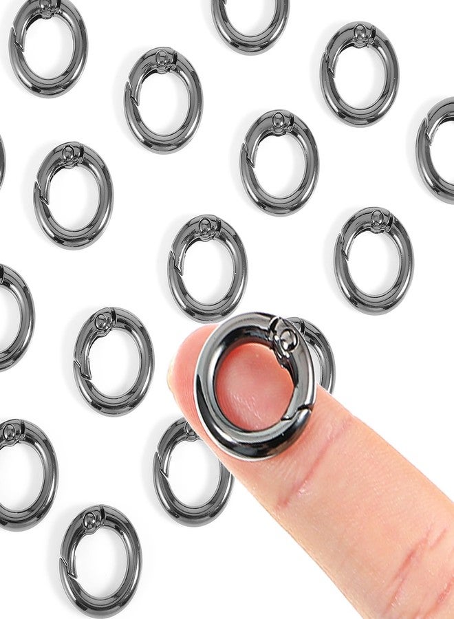 Heclia Small Spring O Ring 11mm Metal Carabiner Clips 20 Pack Round Small Key Ring for DIY Crafts Keychains, Dog Tags Backpack Zipper Locks Tool-Free Connection Chain Extenders Purse Charms Purse Clip - Image 1