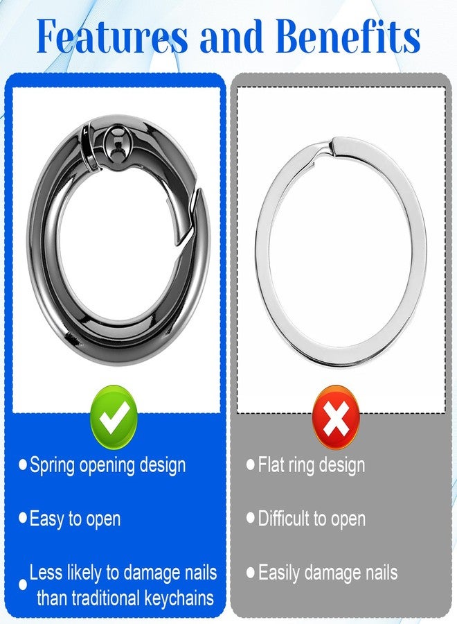 Heclia Small Spring O Ring 11mm Metal Carabiner Clips 20 Pack Round Small Key Ring for DIY Crafts Keychains, Dog Tags Backpack Zipper Locks Tool-Free Connection Chain Extenders Purse Charms Purse Clip - Image 4
