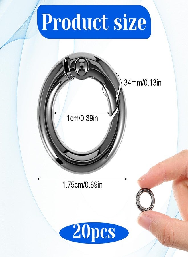 Heclia Small Spring O Ring 11mm Metal Carabiner Clips 20 Pack Round Small Key Ring for DIY Crafts Keychains, Dog Tags Backpack Zipper Locks Tool-Free Connection Chain Extenders Purse Charms Purse Clip - Image 2