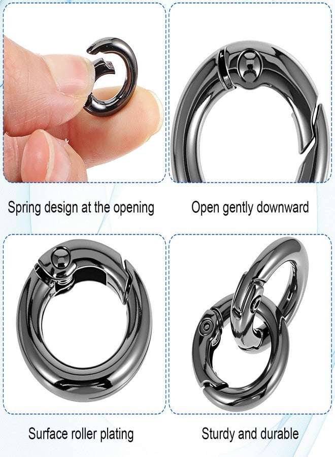 Heclia Small Spring O Ring 11mm Metal Carabiner Clips 20 Pack Round Small Key Ring for DIY Crafts Keychains, Dog Tags Backpack Zipper Locks Tool-Free Connection Chain Extenders Purse Charms Purse Clip - Image 3