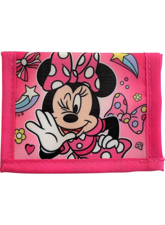 Ruz Minnie Mouse Little Girl Bifold Wallet With Zippered Pocket - Image 1