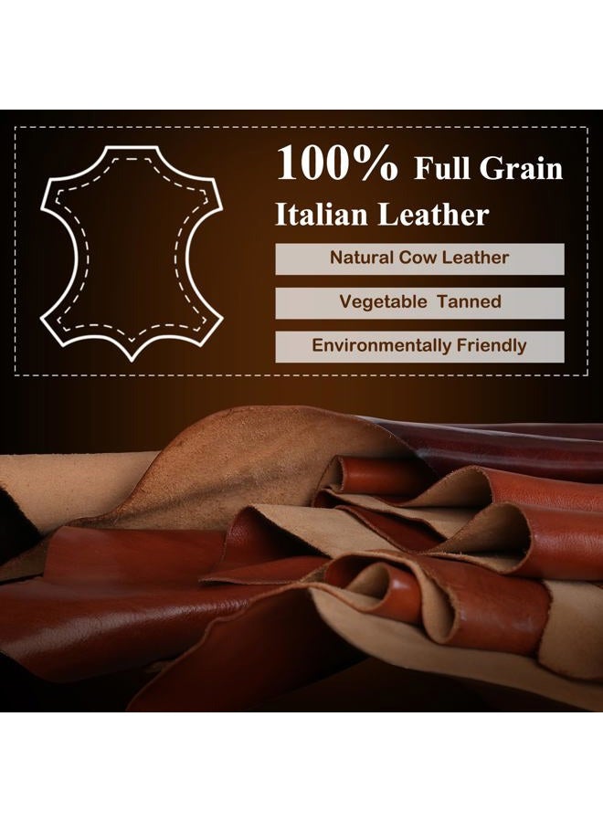 Banuce Vintage Slim Full Grains Italian Leather Briefcase for Men 14 inch Laptop Bags Business Work Bags Attache Case with Luggage Strap Brown - Image 4