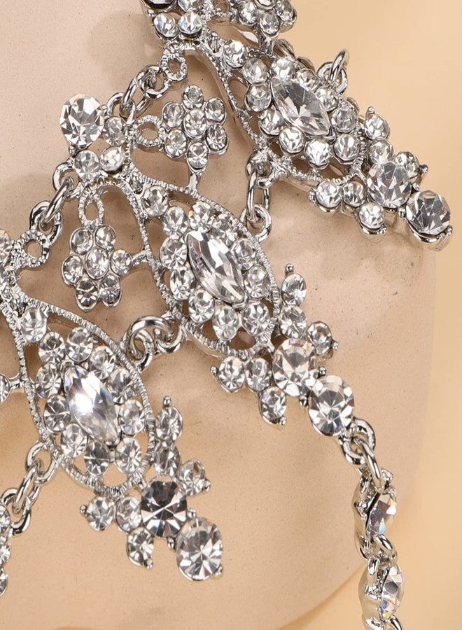 Rumtock Bling Rhinestones Beads Bracelet with Finger Ring Vintage Hand Chain for Wedding Brides Women Fashion - Image 5