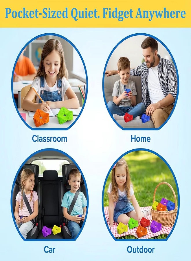Tendry Sensory Fidget Toys for Kids Adults: Textures Sensory Flip Cube, Stress Fidgets Toys for Teen with Anxiety Autism ADHD Focus, Quiet Desk Fidget Toy for Classroom Prize, Office, Calm Down Corner - Image 3