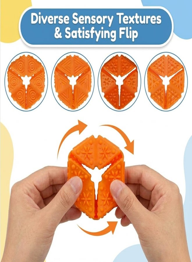 Tendry Sensory Fidget Toys for Kids Adults: Textures Sensory Flip Cube, Stress Fidgets Toys for Teen with Anxiety Autism ADHD Focus, Quiet Desk Fidget Toy for Classroom Prize, Office, Calm Down Corner - Image 4