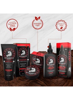 bossman Essentials Beard Kit - Made In Usa - Jelly Beard Oil - Conditioner - Beard Balm - Natural Ingredients (Hammer Scent)  - Image 3