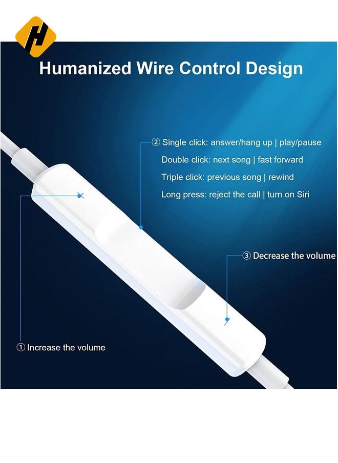 HuHa - iPhone Headphones, [MFI Certified] Earphones Wired Stereo Sound Earbuds with Microphone and Volume Control, Compatible with iPhone 14/13/12/SE/11/XR/XS/X/7/7 - Image 1