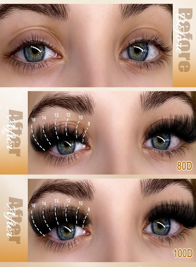 CMAYOME Lash Clusters Kit, 30D 40D 50D 60D 80D 100D Lash Extension Kit with Lash Bond and Seal, 684Pcs Eyelash Clusters with Lash Tweezers, Lash Remover and Eyelash Brush - Image 2