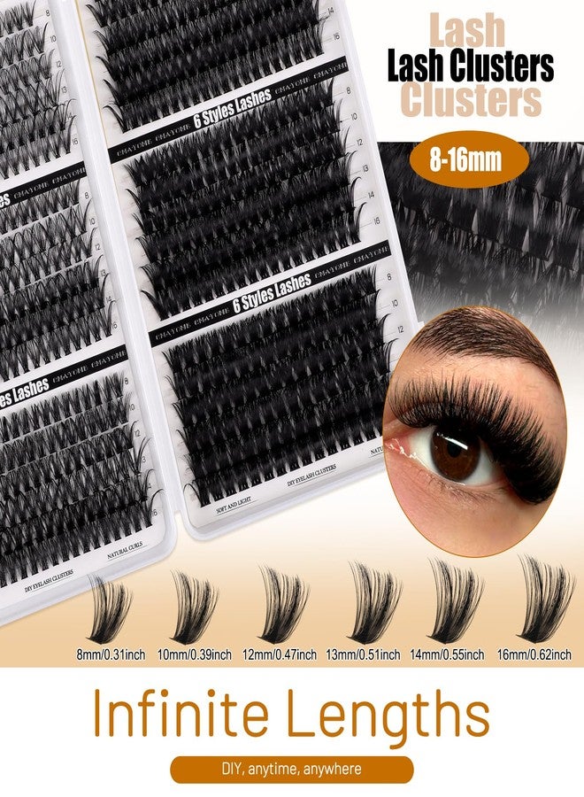 CMAYOME Lash Clusters Kit, 30D 40D 50D 60D 80D 100D Lash Extension Kit with Lash Bond and Seal, 684Pcs Eyelash Clusters with Lash Tweezers, Lash Remover and Eyelash Brush - Image 3