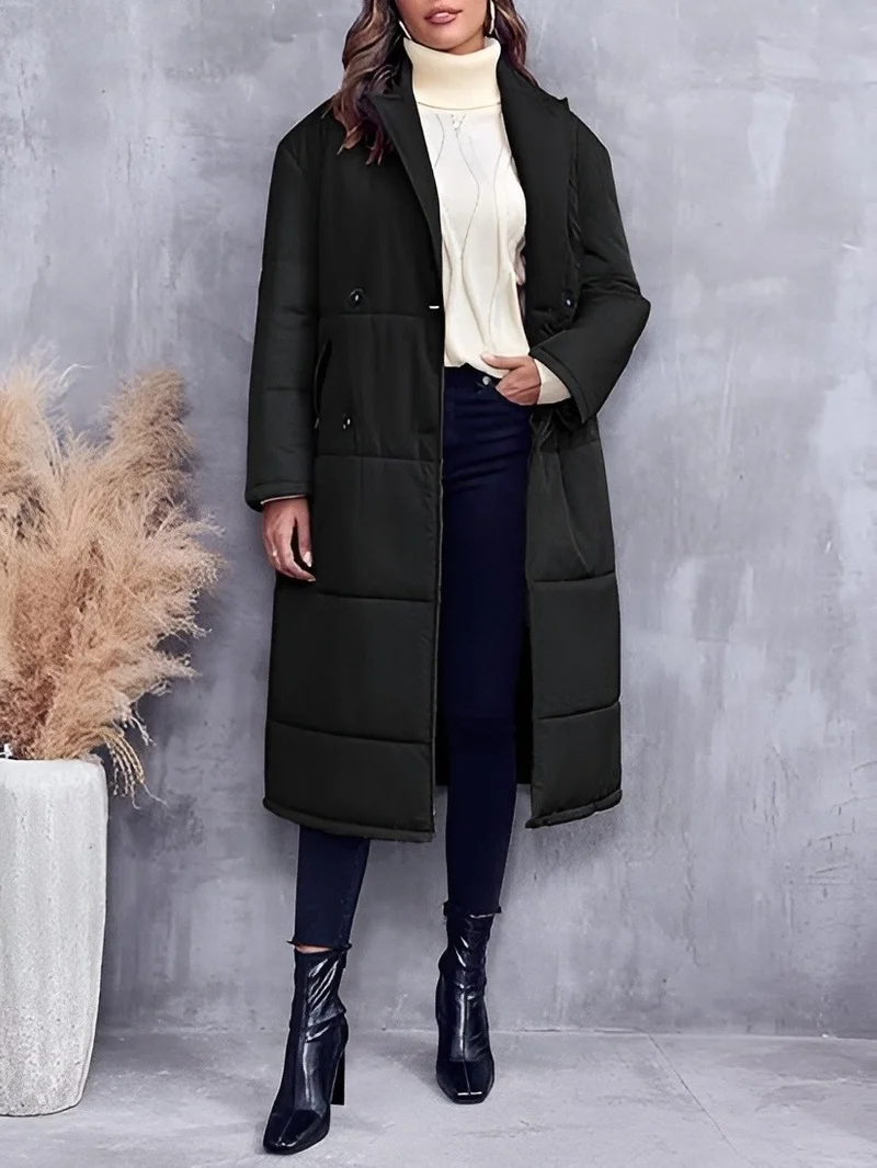 Barbora Women's Long Winter Fiber Lined Puffer Coat