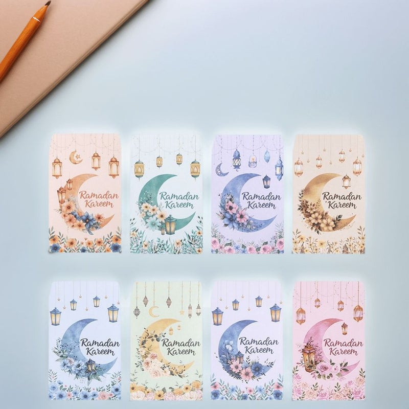 بطاقات معايدة رمضان مكونة من 96 قطعة بألوان مختلطة مع أظرف ملونة بالألوان المائية وملصقات - Image 1