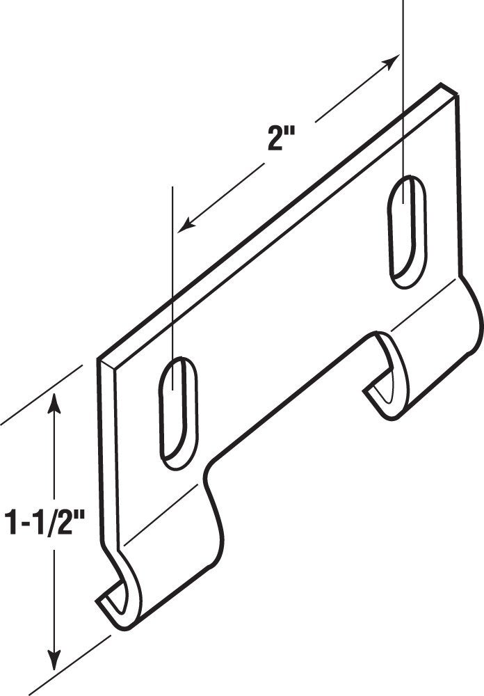 Prime-Line M 6191 Shower Door Bottom Hook Guide, 2 In. Hole Center Spacing, Plastic Construction, Gray in Color (2 Pack) - Image 2