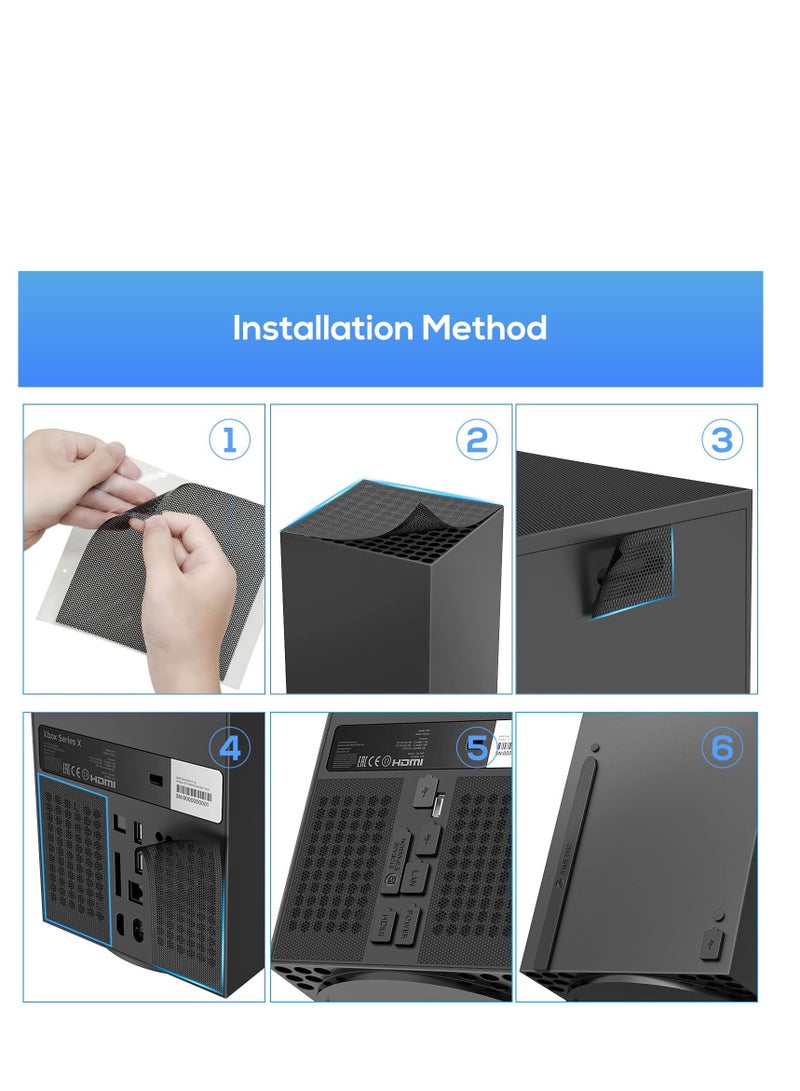 Y&D Dust Filter Cover for Xbox Series X with Rubber Plugs, Top Case Proof Cover, Silicone Plugs and Thump Grip Caps 2 Pack Sets  - Image 3