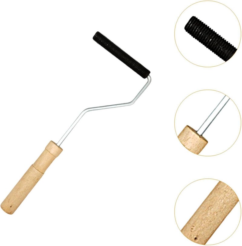 predolo Fiberglass Roller Tool Laminating Bubble Paddle Tool Resin Roller Metal Head Wooden Handle Comfortable Grip Suitable for Home Improvement, 4inch - Image 2