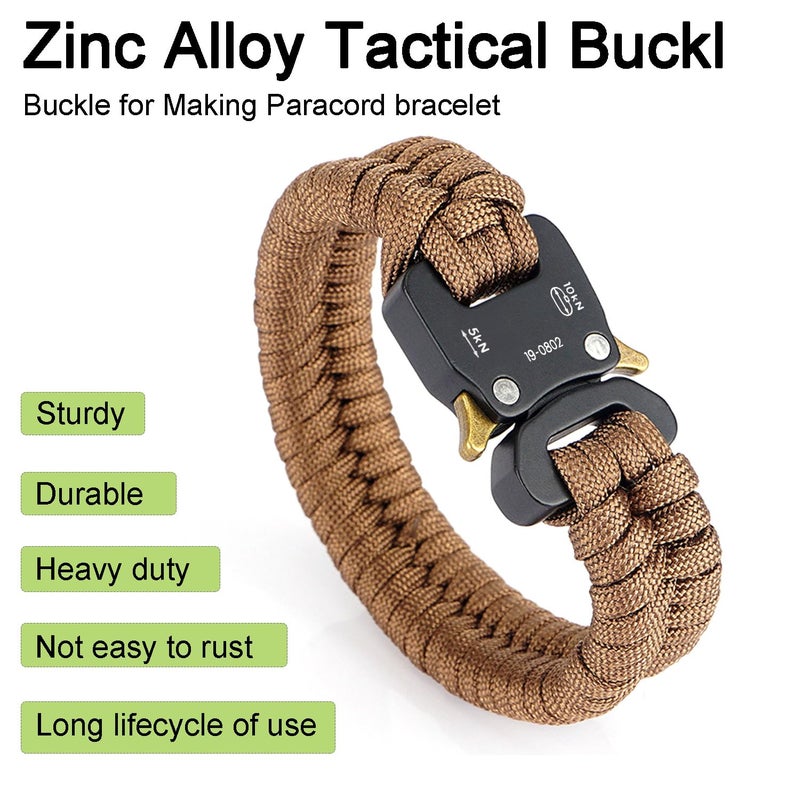 CooBigo 1/2" Paracord Bracelet Buckle Clip, 2 PCS Metal Paracord Clasps Accessories for Bracelets Pet Collar Hardware Tactical Buckle Backpack Keychain Parachute 550 Rope - Image 3