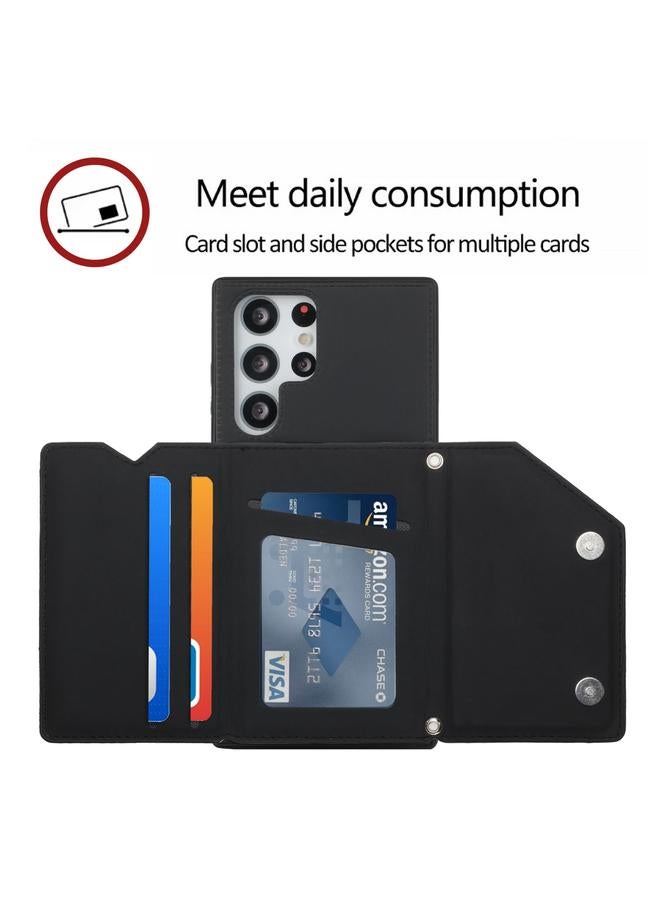 S-TOP Case For Samsung Galaxy S22 Ultra 5G Skin Feel PU + TPU + PC Phone Case with Card Slots - Image 5