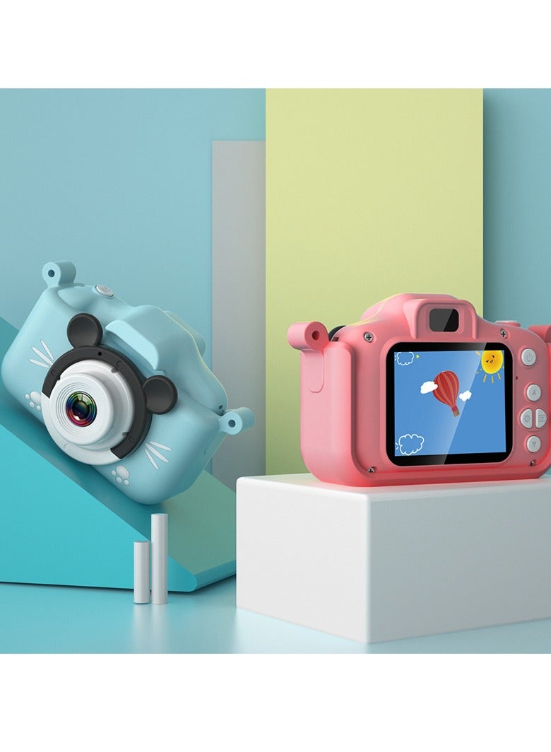 AROAQ Children's Camera Toy, HD 1080p Shockproof Children Video Camera, Anti-fall Portable Camera Toy, Multiple Functions Digital Camera,(Exclusive animal pink dual lens+32G full capacity card+card reader) - Image 2