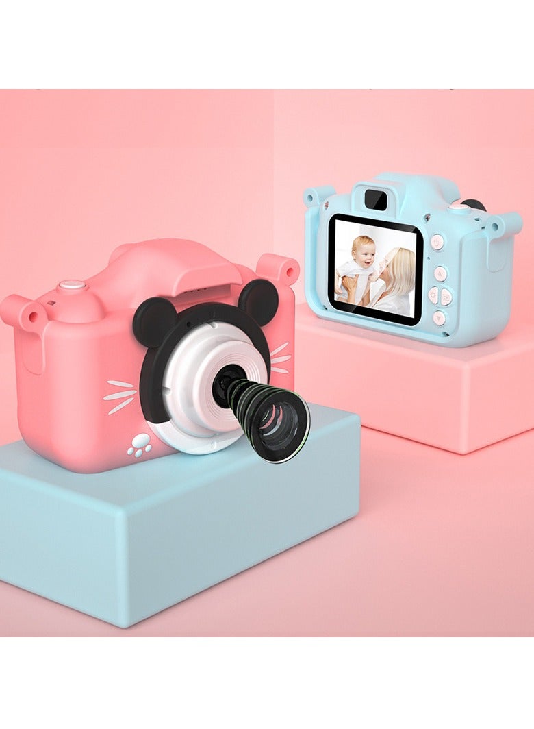 AROAQ Children's Camera Toy, HD 1080p Shockproof Children Video Camera, Anti-fall Portable Camera Toy, Multiple Functions Digital Camera,(Exclusive animal pink dual lens+32G full capacity card+card reader) - Image 3