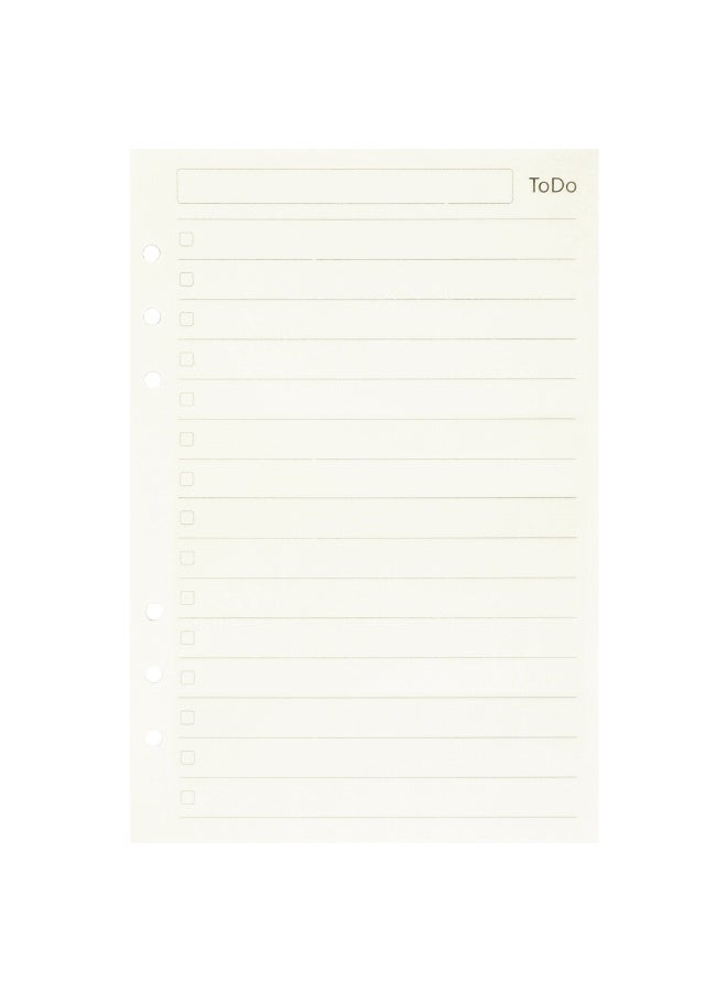 Zelten 1 Pack A5 45 Sheets/90 Pages Todo Loose Leaf Punched Paper Refills Paper for 6 Hole Binder Personal Organizer Diary Notebook Refillable Planner - Image 2
