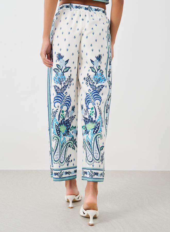 Styli Styli Printed Wide Leg Pants with Drawstring  - Image 4