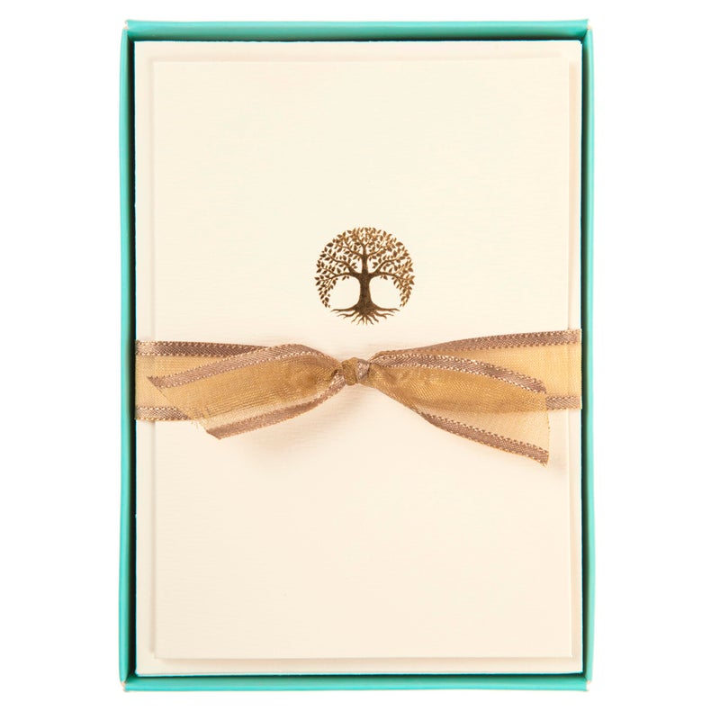 Graphique Box of Cards, Tree - Includes 10 Cards with Matching Envelopes and Storage Box, Cute Stationery Made of Durable Heavy Cardstock, Cards Measure 3.25" x 4.75" - Image 1