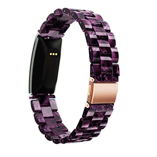 Baihui Compatible with Fitbit Inspire 2 Band/Inspire/Inspire HR Bands Women Girls, Slim Resin Watch Band Replacement Adjustable Wristband for Fitbit Inspire 2, Purple - Image 4