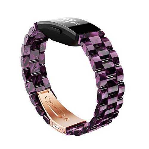 Baihui Compatible with Fitbit Inspire 2 Band/Inspire/Inspire HR Bands Women Girls, Slim Resin Watch Band Replacement Adjustable Wristband for Fitbit Inspire 2, Purple - Image 2