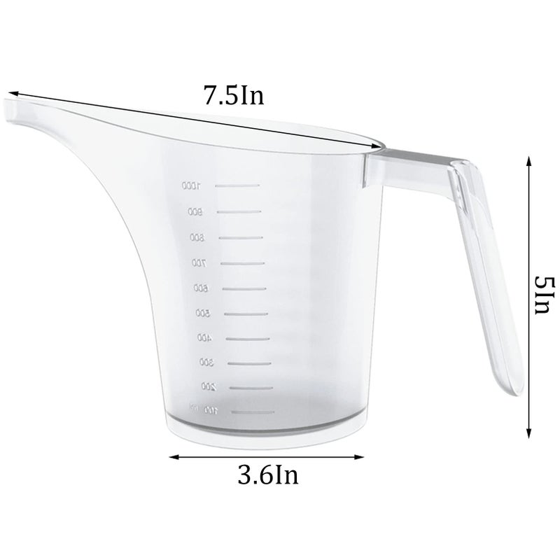 WUWEOT 12 Pack Measuring Funnel Pitcher, 33OZ Easy Pour Measuring Cup with Long Spout for Soap Cakes Making, Filling Muffin Pans, Bakeware Molds, Oils, Fluids (1000ml) - Image 2