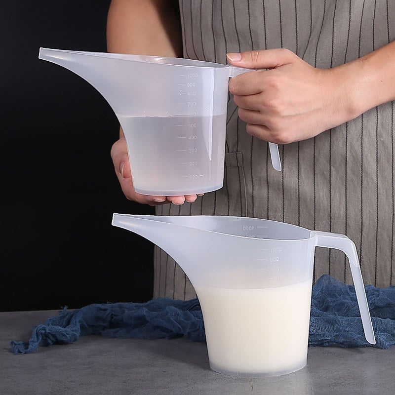 WUWEOT 12 Pack Measuring Funnel Pitcher, 33OZ Easy Pour Measuring Cup with Long Spout for Soap Cakes Making, Filling Muffin Pans, Bakeware Molds, Oils, Fluids (1000ml) - Image 5