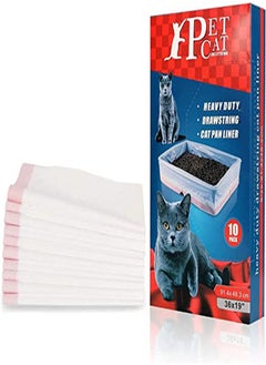 Cat Litter Box Liners, Jumbo Drawstring Extra Durable heavy Duty Litter Box Liners, ExtraThick Kitty Litter Box Bag, Compostable Litter Box Liner 31inX17in 10Pcs