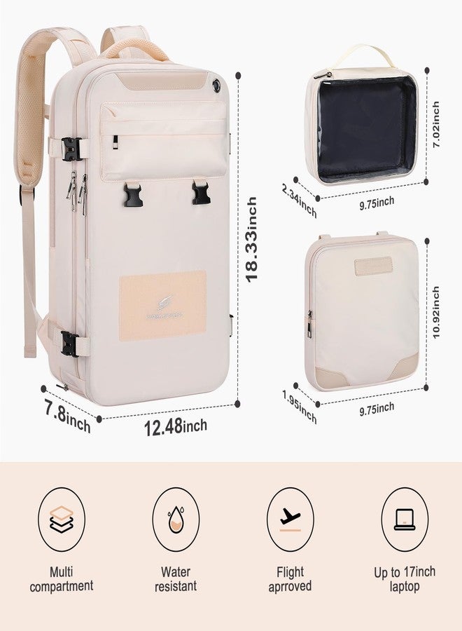 Maelstrom Travel Backpack for Women Men,35L Laptop Backpack Fits 17-Inch Laptop,Carry On Backpack for Airplanes with Crossbody Bag&Shoe Compartment&Toiletry Bag,Beige,Large - Image 3