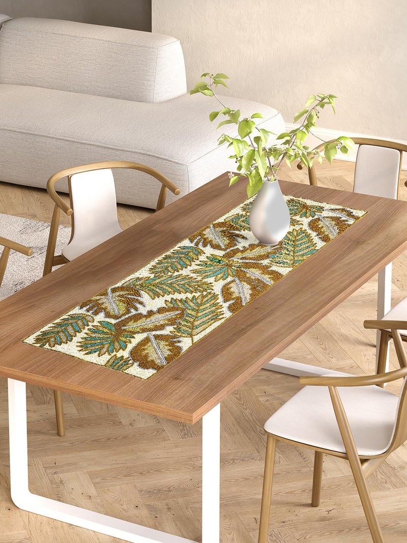 AIVIK Premium Handcraf Beautiful Beaded Table Runner Craftsmanship 13 36 Inch BR007 - Image 2