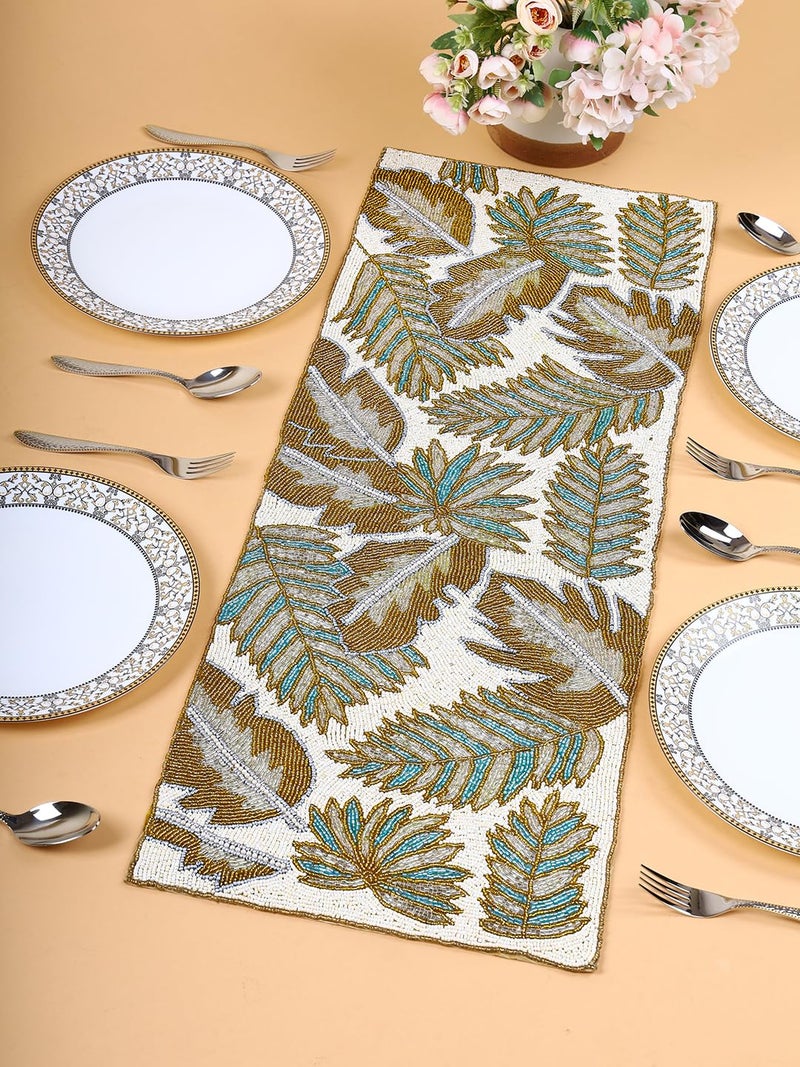 AIVIK Premium Handcraf Beautiful Beaded Table Runner Craftsmanship 13 36 Inch BR007 - Image 1
